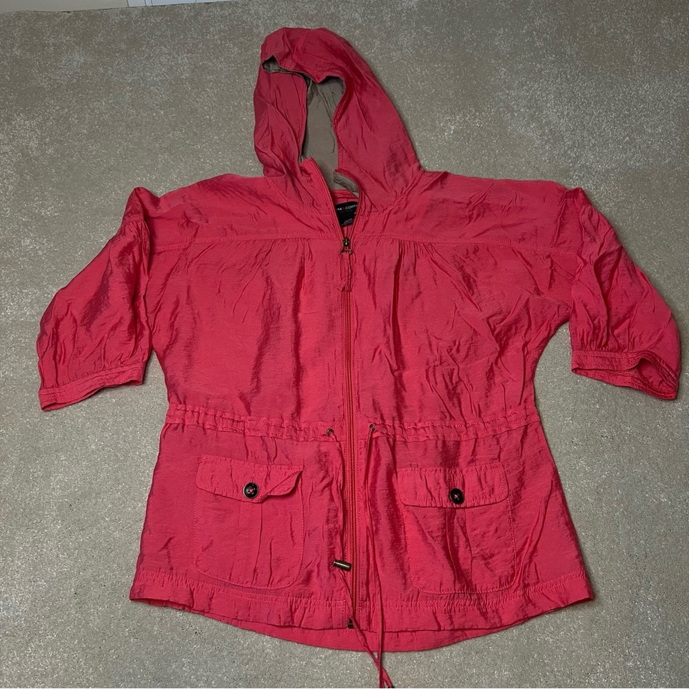 New York & Company Pink lightweight zip up Jacket 3 quarter sleeve womens medium